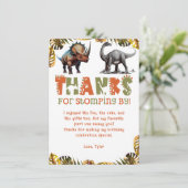 恐竜子供の誕生日ディノサンキューカード 招待状 (スタンド正面)