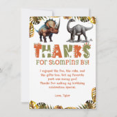 恐竜子供の誕生日ディノサンキューカード 招待状 (正面)
