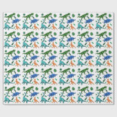 恐竜子供の誕生日ディノジュラシック ラッピングペーパー (フラット)