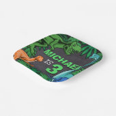 恐竜子供の誕生日ディノトレックスプリヒストリックボーイ ペーパープレート (傾斜あり)