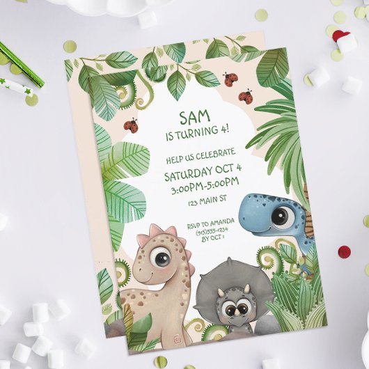 恐竜子供の誕生日ディノ 招待状