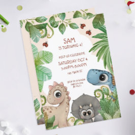 恐竜子供の誕生日ディノ 招待状