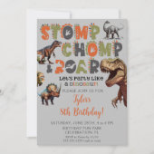 恐竜子供の誕生日招待状ディノトレックスボーイ 招待状 (正面)