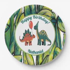 恐竜子供の誕生日紙プレート ペーパープレート