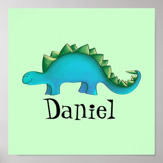 恐竜子供部屋11x11キャンバスアート – Stegosaurus ポスター (正面)