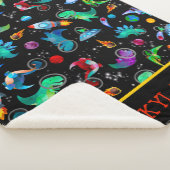 恐竜宇宙飛行士の水彩宇宙パーソナライズされた シェルパブランケット (3/4)