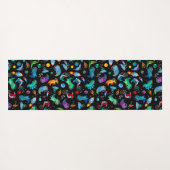 恐竜宇宙飛行士の水彩宇宙パーソナライズされた ヨガマット (裏面(横))