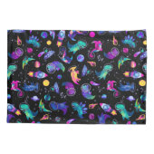 恐竜宇宙飛行士の水彩宇宙パーソナライズされた 枕カバー (裏面)