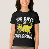 恐竜宇宙飛行士100日間の探検 100日目 トライブレンドTシャツ (正面)
