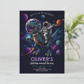 恐竜宇宙飛行士 1歳の誕生日 招待状 (スタンド正面)