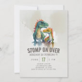 恐竜少年の誕生日パーティーの招待状 招待状 (正面)