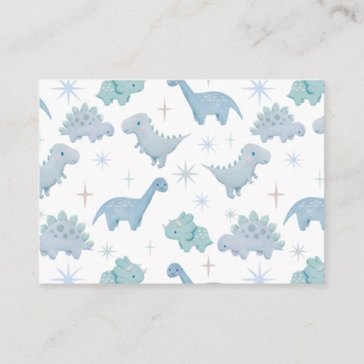 恐竜少年の赤ちゃんシャワー予約リクエスト エンクロージャーカード (裏面)