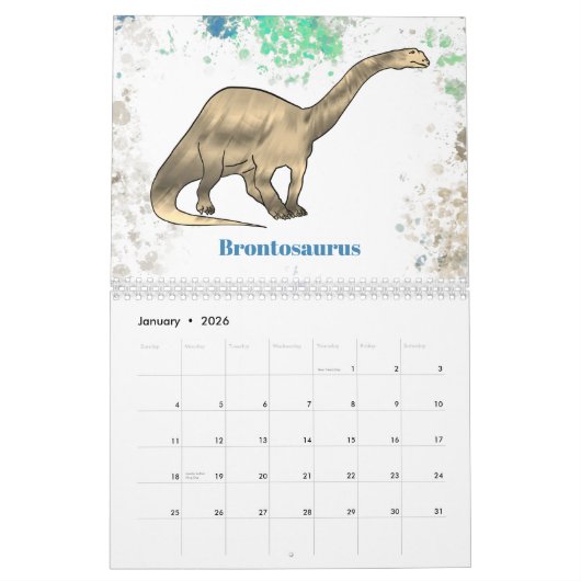 恐竜少年パーソナライズされたたち カレンダー (1月 2026)