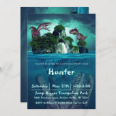 恐竜島の誕生日パーティー 招待状 (正面/裏面)