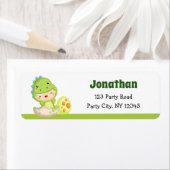 恐竜差出人住所ラベル(かわいいベビー卵) ラベル (インサイチュ)