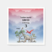 恐竜希望の幼児誕生日 スタンダードカクテルナプキン (正面)