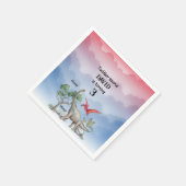 恐竜希望の幼児誕生日 スタンダードカクテルナプキン (角)