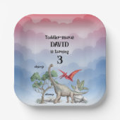恐竜希望の幼児誕生日 ペーパープレート (正面)