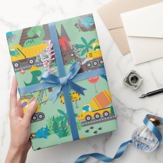 恐竜建築キッズ ラッピングペーパー (ギフト)