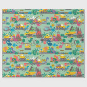恐竜建築キッズ ラッピングペーパー (フラット)