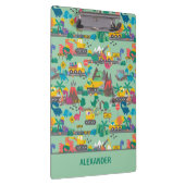 恐竜建築キパーソナライズされたッズ  クリップボード (右)