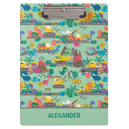 恐竜建築キパーソナライズされたッズ  クリップボード (正面)