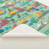 恐竜建築キパーソナライズされたッズ シェルパブランケット (3/4)