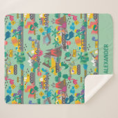 恐竜建築キパーソナライズされたッズ シェルパブランケット (正面(横))