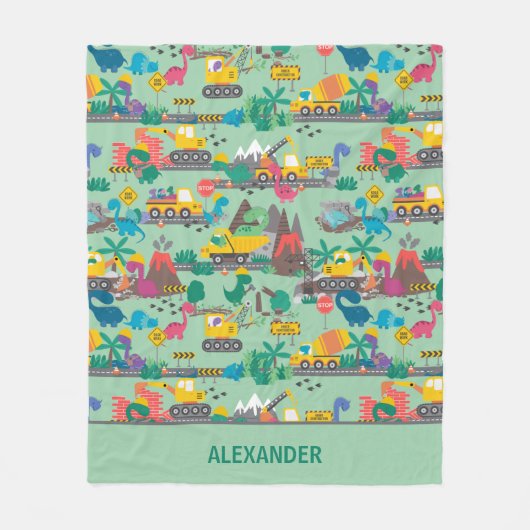 恐竜建築キパーソナライズされたッズ フリースブランケット (正面)