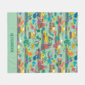 恐竜建築キパーソナライズされたッズ フリースブランケット (正面(横))