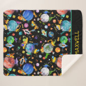 恐竜建築クルー宇宙キッズ シェルパブランケット (正面(横))