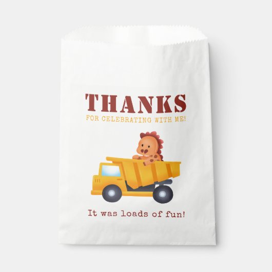 恐竜建築クルー誕生日パーティー フェイバーバッグ (正面)