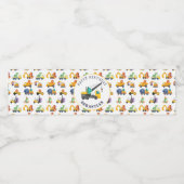 恐竜建築クルー誕生日パーティー ペットボトルラベル (シングルラベル)