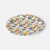 恐竜建築クルー誕生日パーティー ペーパープレート (アングル)