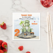 恐竜建築ボーイ誕生日 スタンダードカクテルナプキン (インサイチュ)