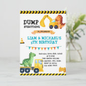 恐竜建設パーティー招待状 招待状 (スタンド正面)