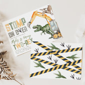 恐竜建設2歳誕生日パーティー招待状 招待状