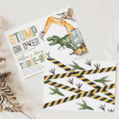 恐竜建設3歳誕生日パーティー招待状 招待状