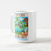 恐竜引用文デザイン コーヒーマグカップ (正面左)