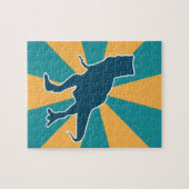 恐竜怒Tレックスジュラ紀動物の少年 ジグソーパズル (横)