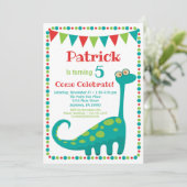 恐竜招待状おもしろいディノ誕生日 招待状 (スタンド正面)