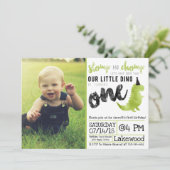 恐竜招待状ストンプ&チョンプファースト誕生日 招待状 (スタンド正面)