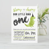 恐竜招待状ストンプ&チョンプファースト誕生日 招待状 (スタンド正面)