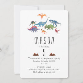 恐竜招待状 |先史時代のパーティー 招待状