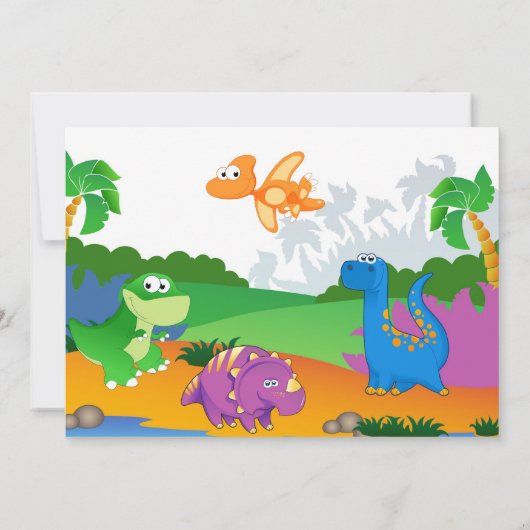 恐竜招待状-子供の誕生日 招待状 (裏面)