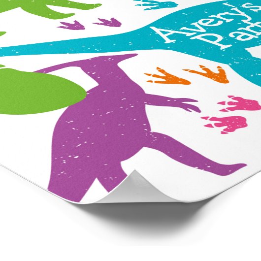 恐竜歓迎サイン ポスター (角)