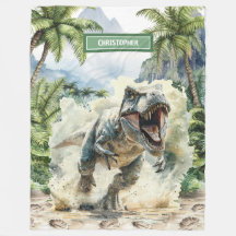 恐竜毛布怒名前をカスタムするパーソナライズされた