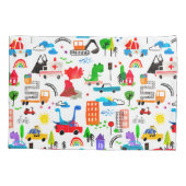 恐竜水彩都市キッ忙しズパーソナライズされた 枕カバー (裏面)