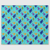 恐竜水玉模様カラフル(ベビー児) ラッピングペーパー (フラット)