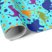 恐竜水玉模様カラフル(ベビー児) ラッピングペーパー (ロールコーナー)